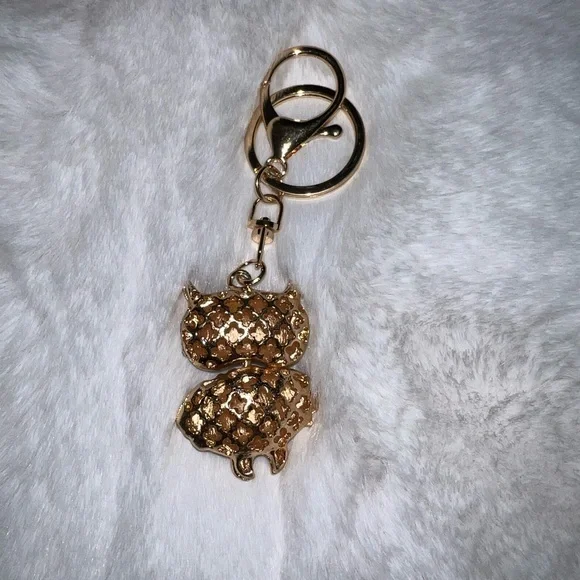 4/$10 Bundle Sale: Lovely Owl Rhinestone Crystal Keyring - Picture 2 of 2